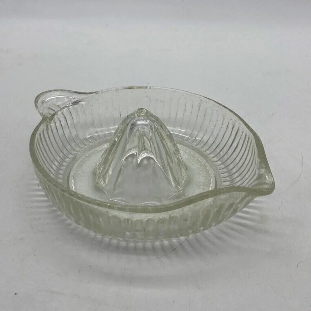 Vintage Glass Citrus Juicer Reamer Handle Spout Depression Era Style Kitchenware